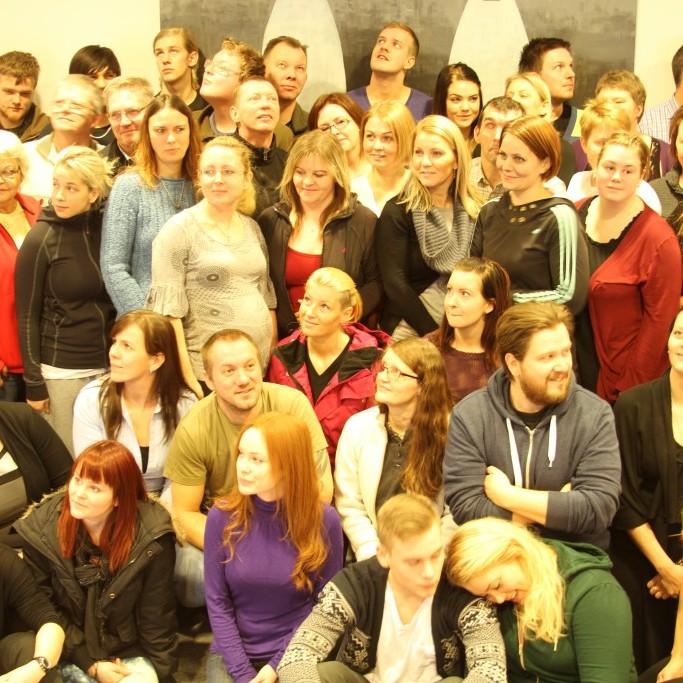 Við að útbúa jólamyndina sem á að fara á jólakortið