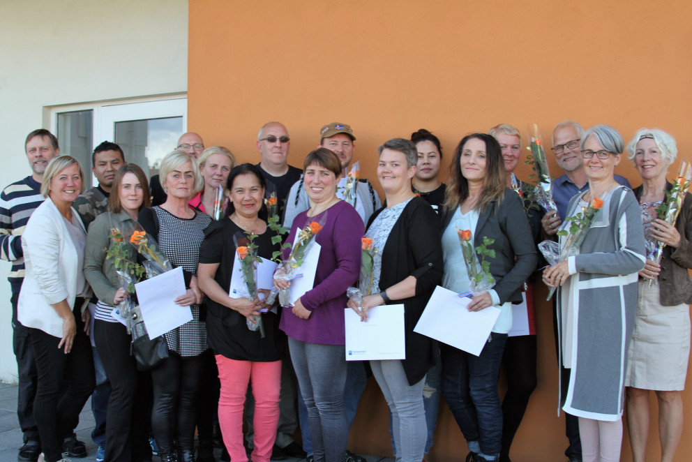 Að lokinni brautskráningu 15. ágúst sl. Mynd: Kristín Björk Gunnarsdóttir.