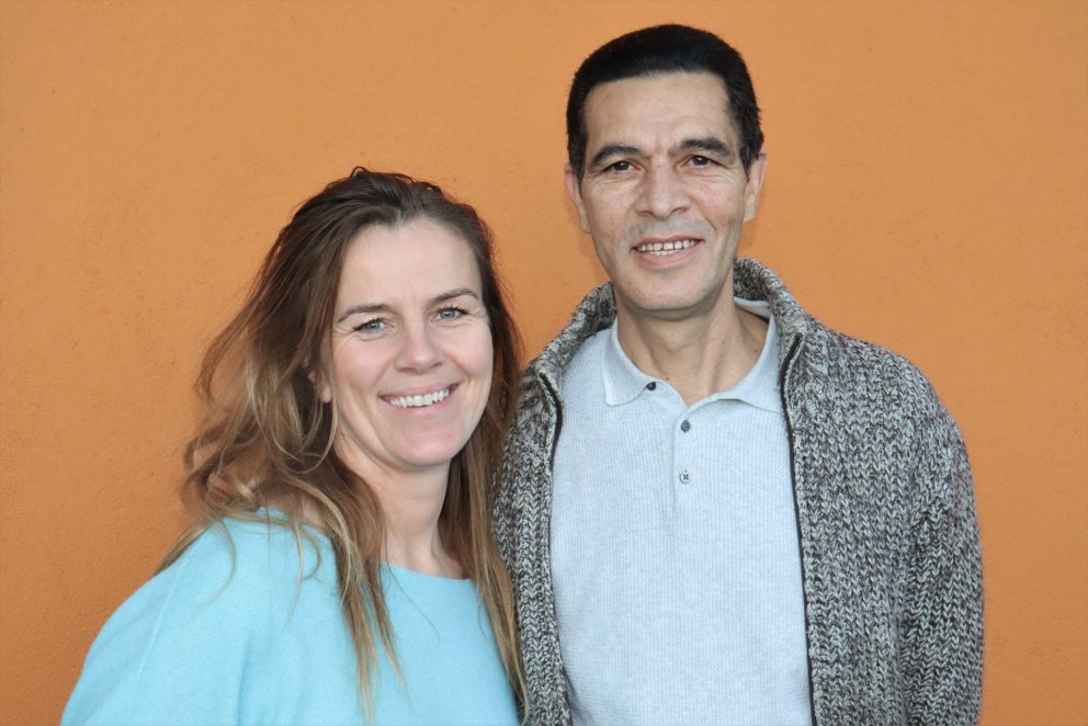 Kristín Björk Gunnarsdóttir, verkefnastjóri hjá SÍMEY, og Ahmed Essabiani, sem annast samfélagsfræðs…