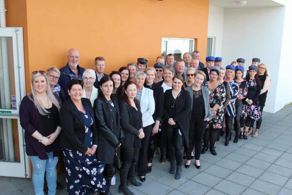 Þeir útskriftarnemar sem mættu við útskriftina í SÍMEY í dag.